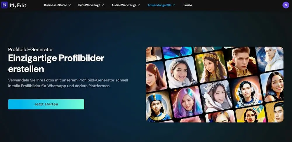 MyEdit - Profilbilder erstellen mit dem besten KI-Online-Editor